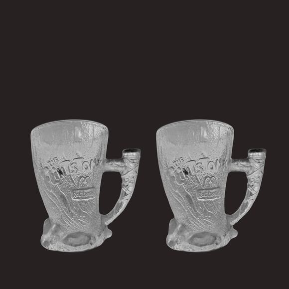 1993 McDonald’s Flintstones Movie Mugs – Set of 2 Frosted Glass Steins - Picture 2 of 3